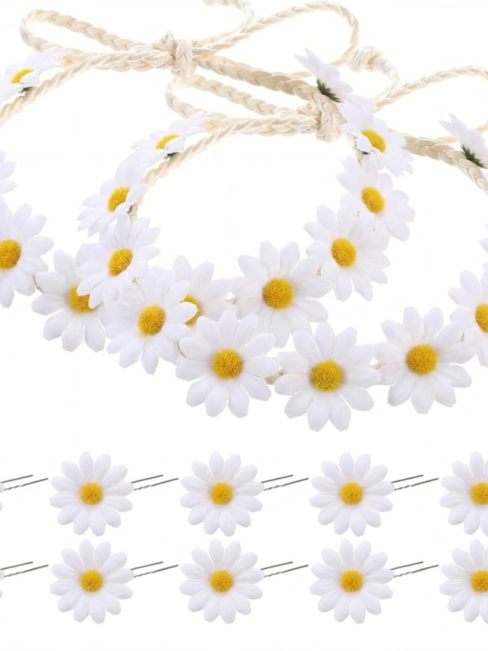 12 Pcs Daisy Hair Accessories for Women Girls, Daisy Headbands Hair Clips